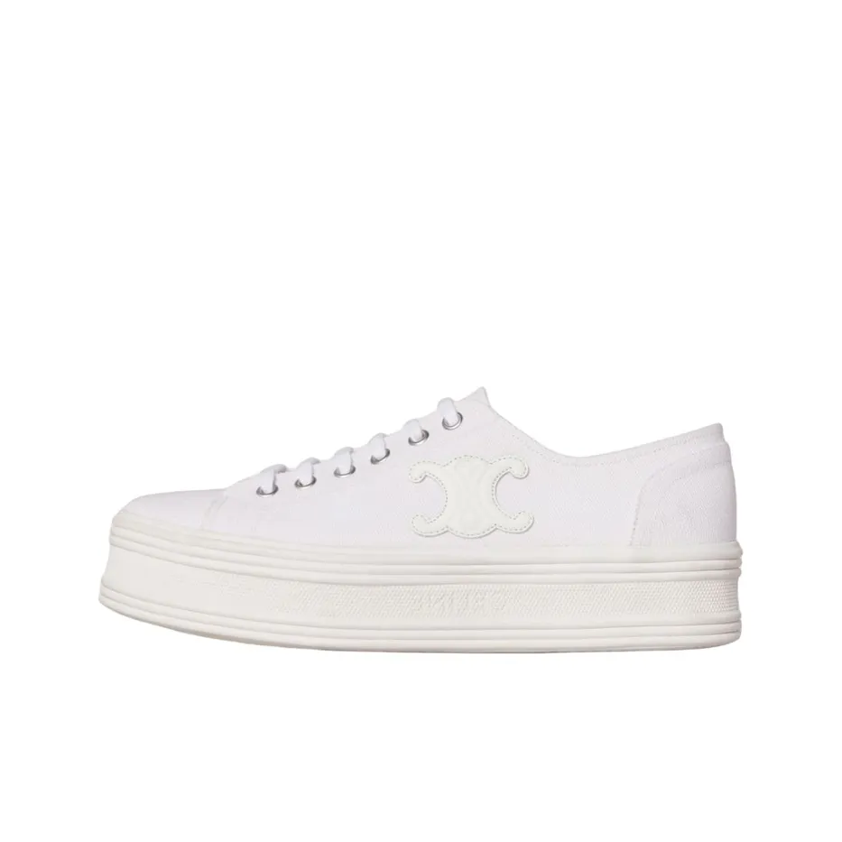 CELINE Low Top Stylish Skateboarding Shoes Women's Neon White