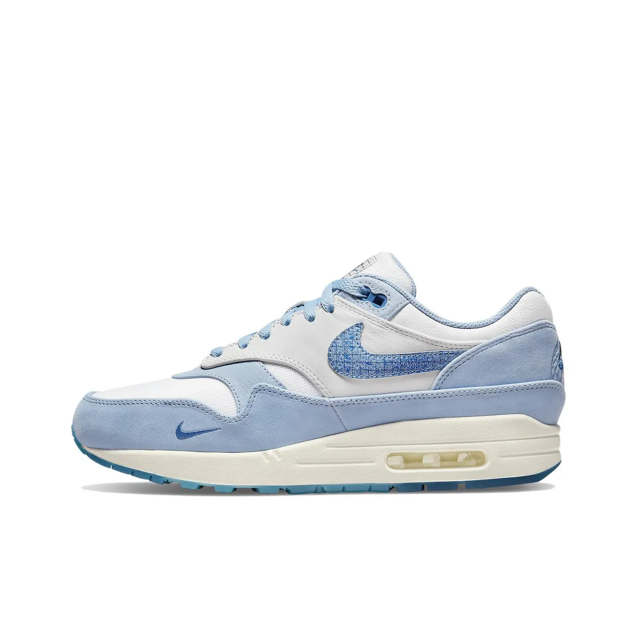 Nike Air Max 1 Low Топ Повседневные Беговые Кроссовки Унисекс Белый Синий
