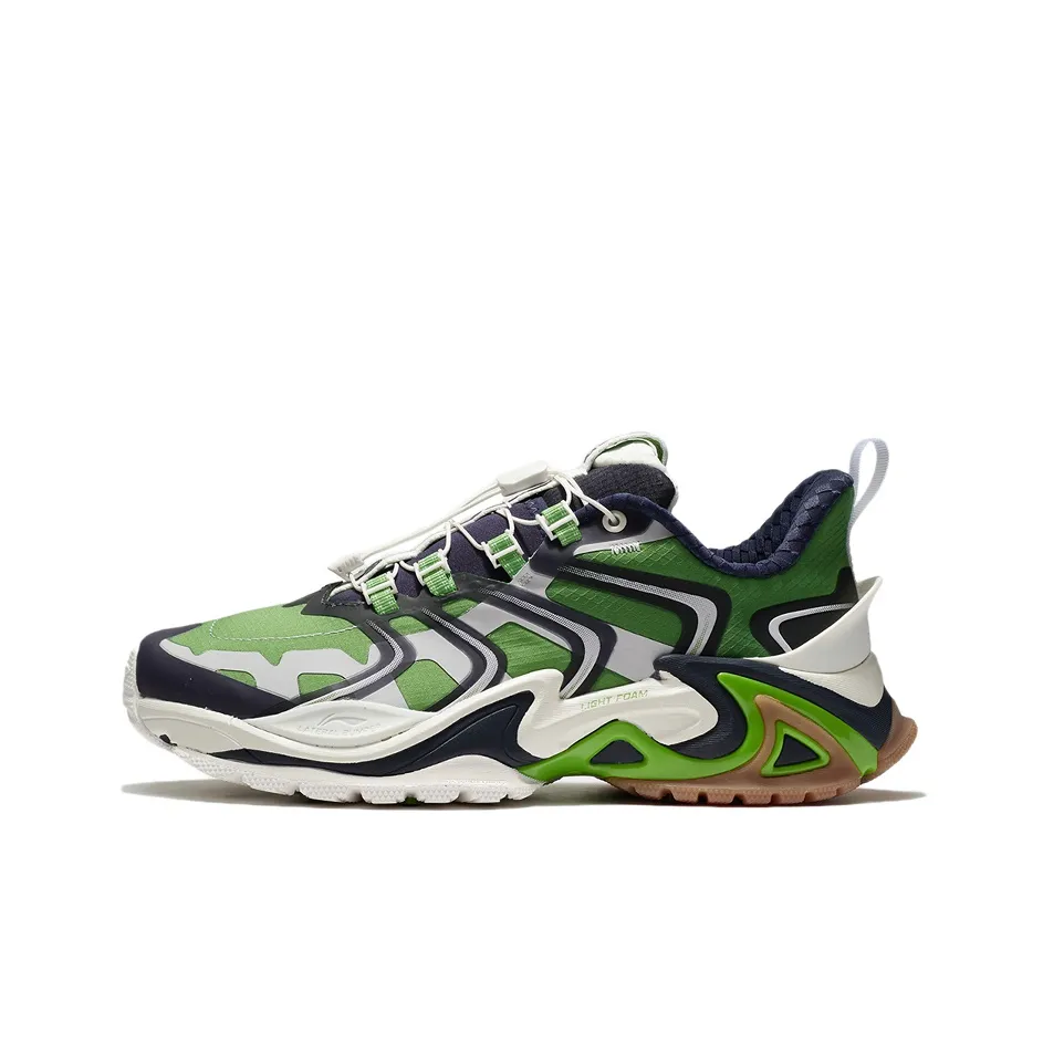 LiNing Cat Paw ACE Shock Absorbers Slip Resistant Abrasion Resistant Low Top Casual Shoes Men's Green Blue