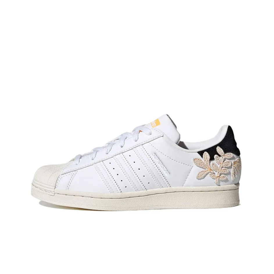 Adidas Women's Superstar 'Floral Patches - White Flash Orange'