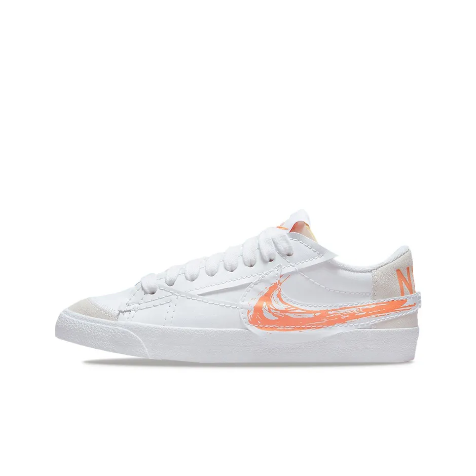 Nike Blazer Low '77 Jumbo Scribble Swoosh White Orange Trance Women's