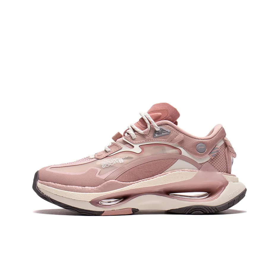 LiNing Infinity Cushioning Anti-Slip And Wear-Resistant Rebound Low-Top Sports Casual Shoes Women's Pink