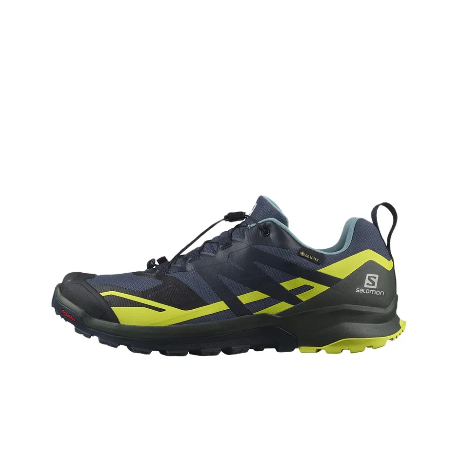 SALOMON Xa Rogg 2 Abrasion Resistant Low Top Trail Running Shoes Men's Black Blue Yellow