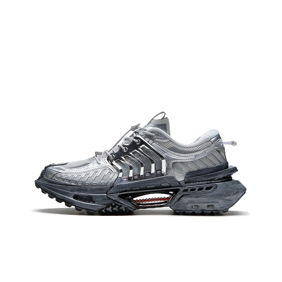 LiNing Xuankong Slay Anti Slip Wear Resistant Low Top Sports Casual Shoes Men's Gray Silver