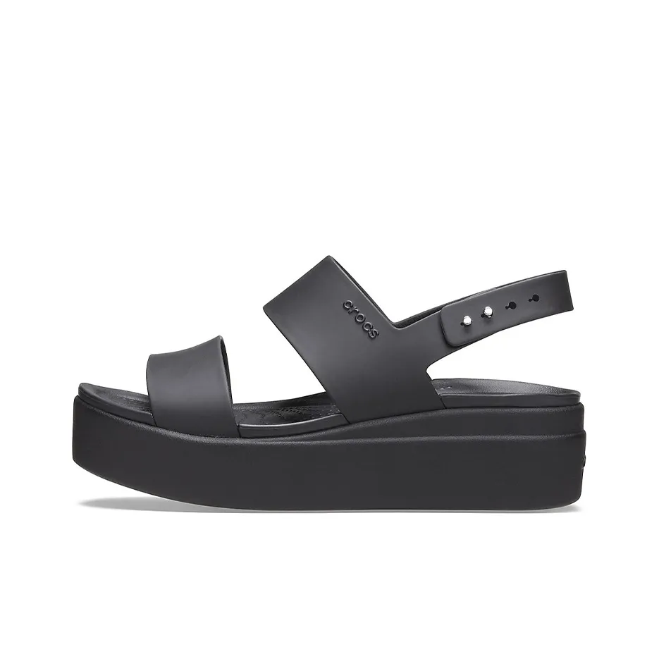 Crocs Brooklyn Thick Sole Casual Black Sandals Women's