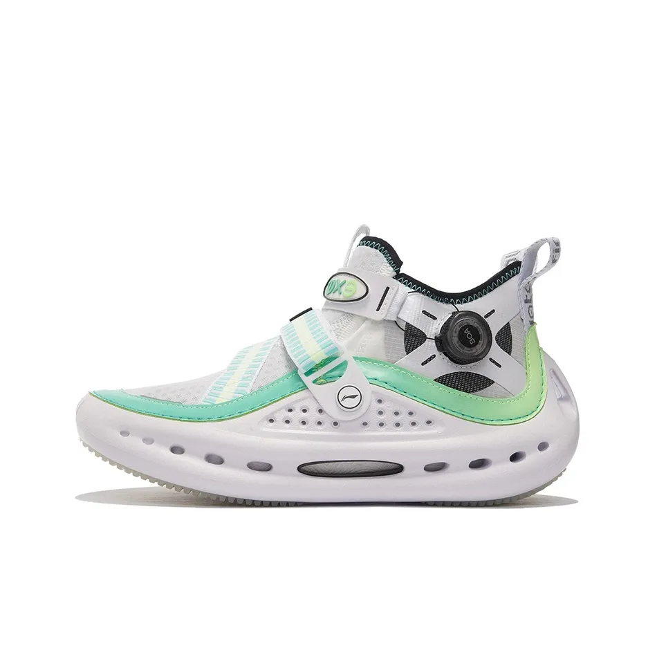 LiNing Cushioning, Slip Resistant, Abrasion Resistant, Rebound Mid Top Casual Shoes Men's White