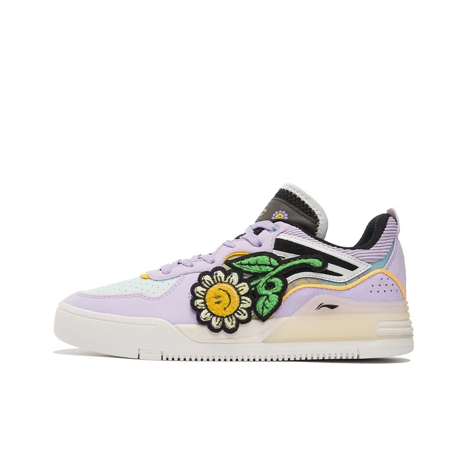 LiNing Wave V1 Anti Slip Wear Resistant Low Top Skateboard Shoes Women's Lilac
