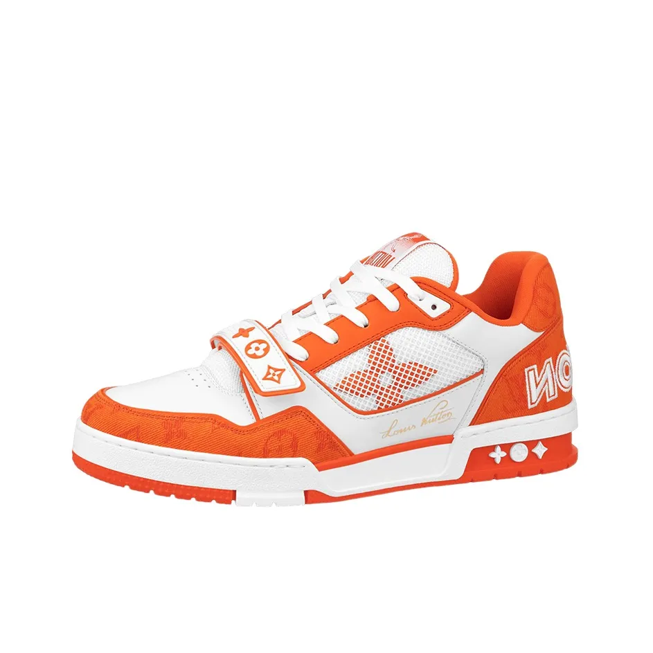 LOUIS VUITTON Lv Trainer 'White Orange Velcro'
