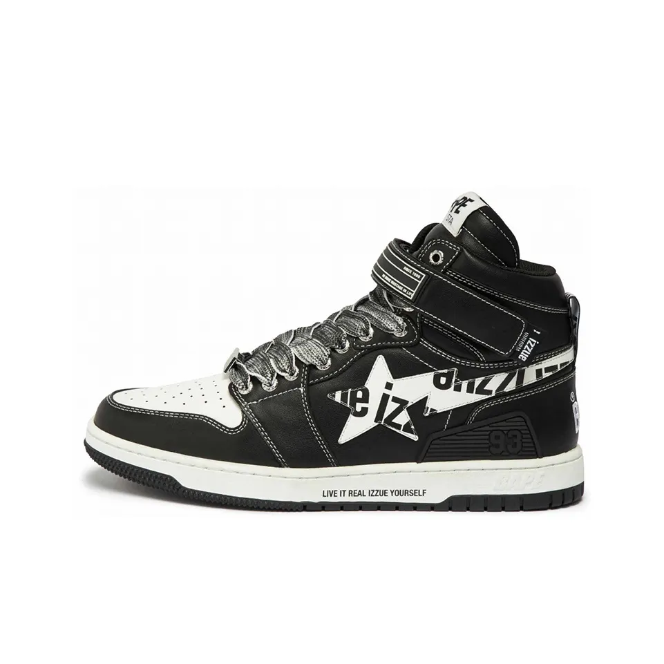 IZZUE x A BATHING APE STA MID Стильные Скейтбординги Унисекс Черный Белый