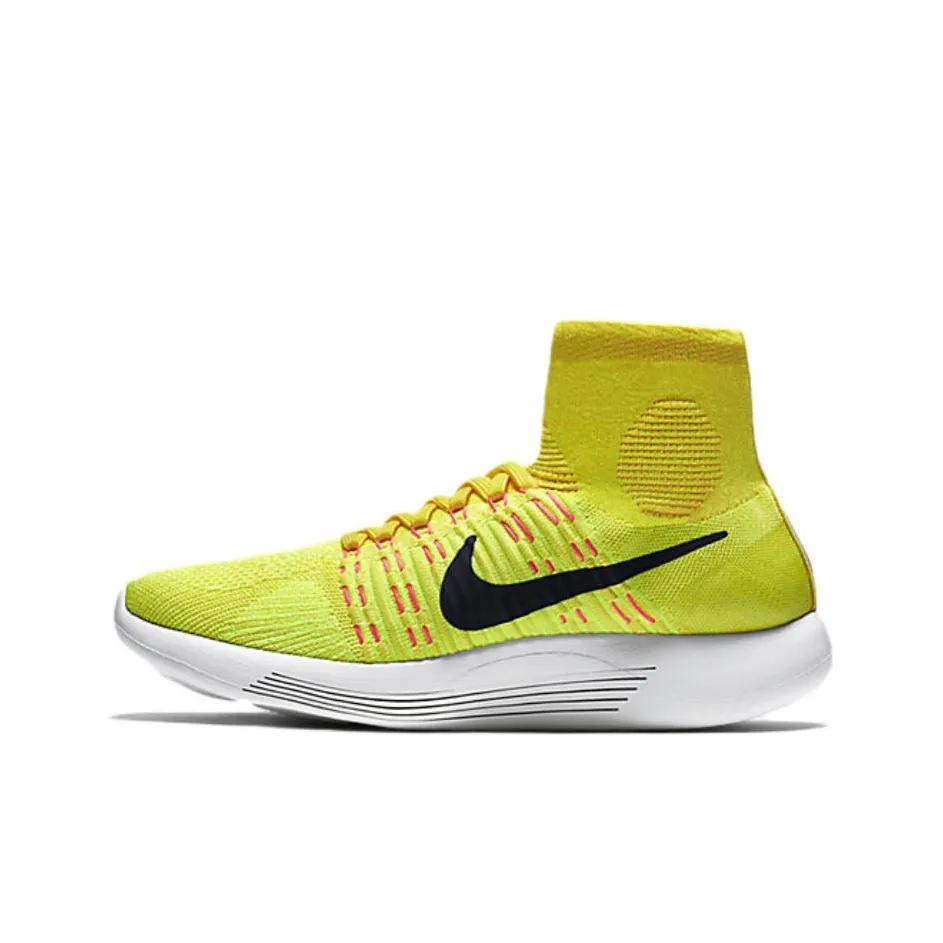 Nike LunarEpic Flyknit High Топ Беговые кроссовки Мужской Желтый