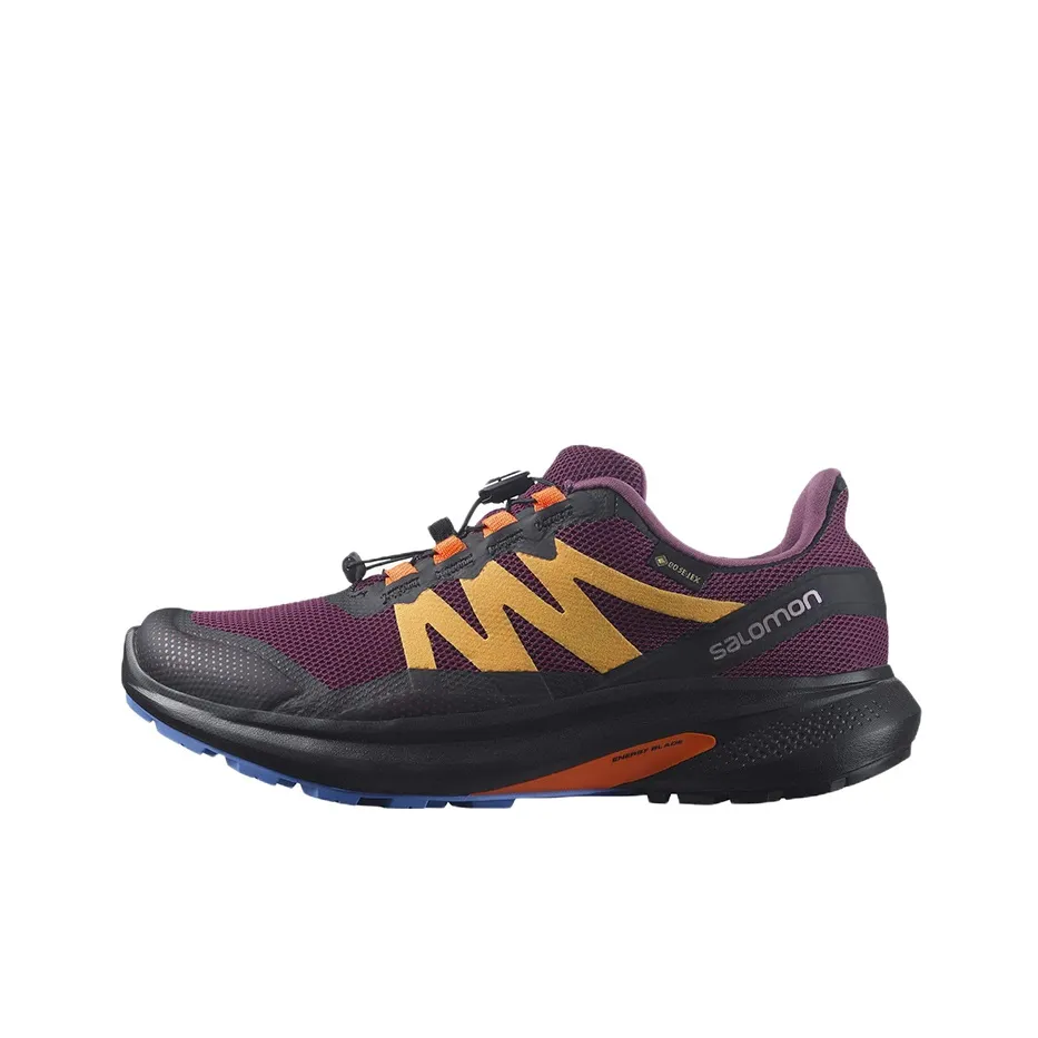 SALOMON Gore Te Cushioned Wear Resistant Breathable Low Top Running Shoes Women's Purple