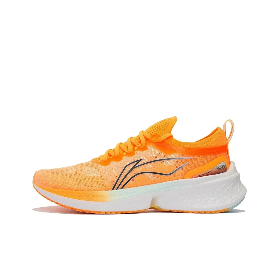 LINING Feidian Discovery Running Shoes Men Low Top Fluorescent Sweet Orange