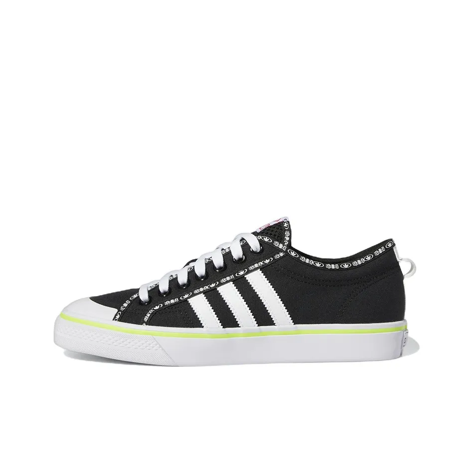 Adidas Originals NIZZA Износостойкие и Легкие Скейтборд Кроссовки Унисекс Черно-белые