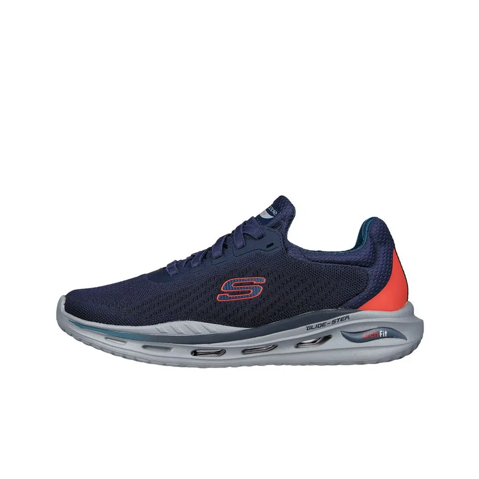 Skechers Arch Fit Low Топ Повседневные Беговые Кроссовки Мужские Синие