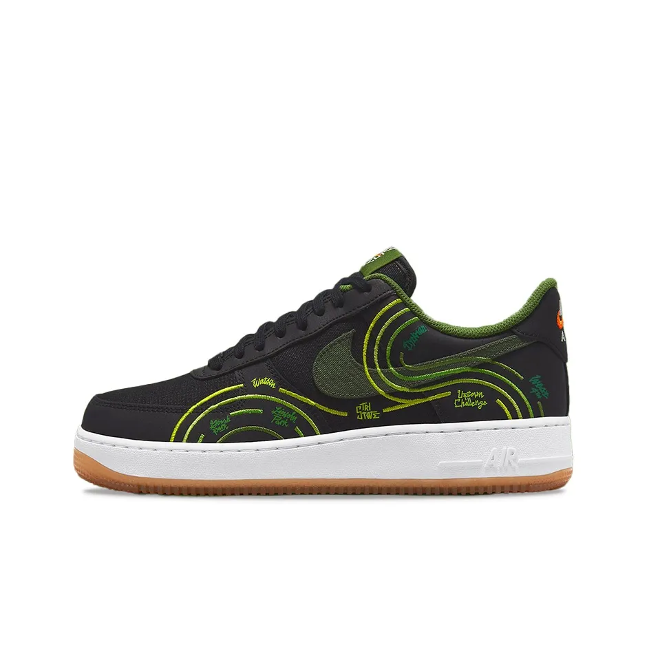 Nike Air Force 1 NY VS NY Slip Resistant Abrasion Resistant Легкий Низкий Топ Скейтборд Кроссовки Мужские Черный Зеленый