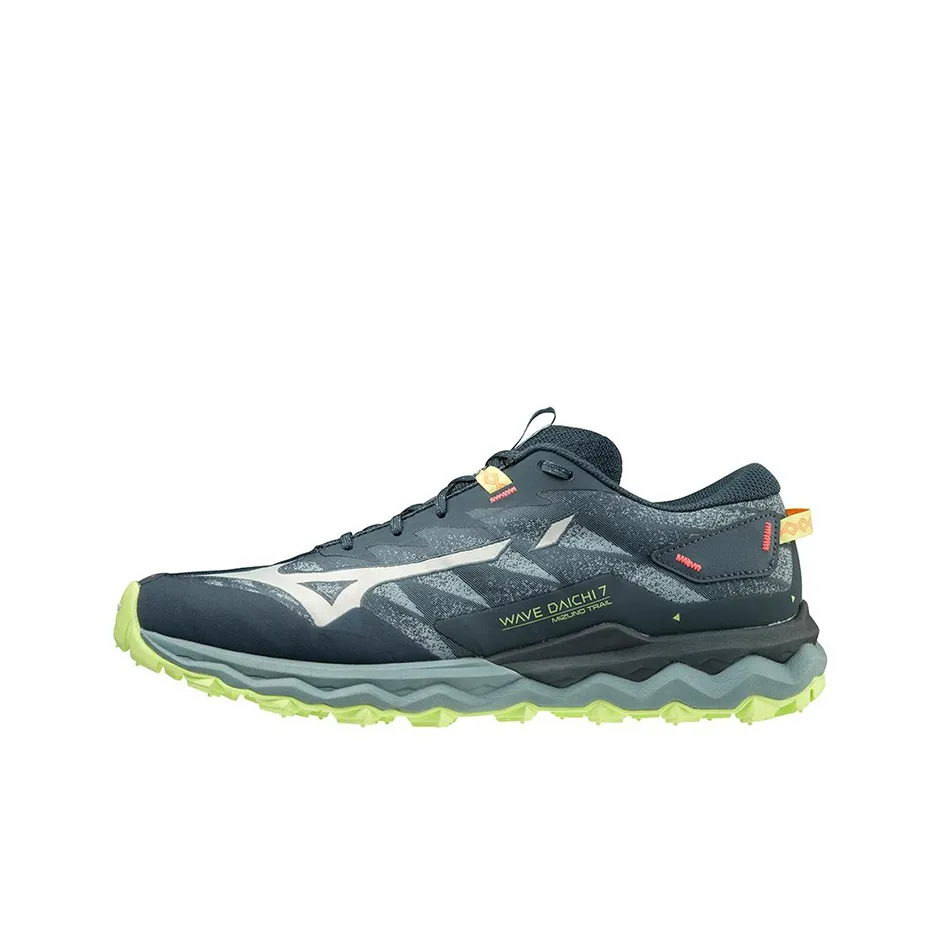 Mizuno Wave Daichi 7 Slip-Resistant Abrasion-Resistant Breathable Low-Top Running Shoes Men's Gray Blue Мицубо Wave Daichi 7 Противоскользящий Устойчивый к износу Дышащие Низкие Кроссовки для Бега Мужские Серый Синий