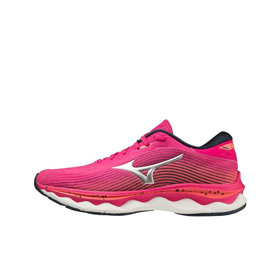 Mizuno Wave Sky 5 Устойчивые к истиранию Низкие Беговые кроссовки Женские Розовые