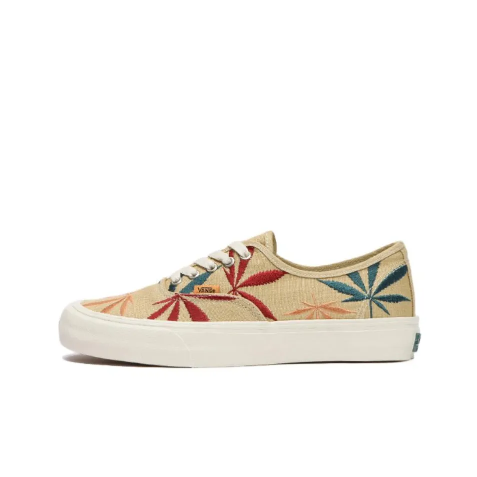Vans Authentic Low Tops Casual Skateboarding Shoes Unisex Light Brown Embroidered 'Light Brown Red Blue'