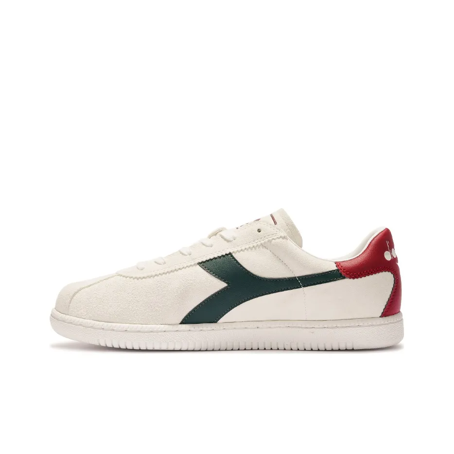 Diadora Cushioning Anti Slip Wear Resistant Breathable Supportive Lightweight Low Top Casual polished shoes Unisex White Green