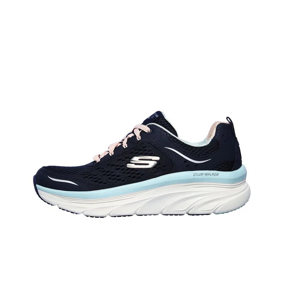 Skechers D'lux Walker Low Топ Повседневная обувь Женская Черная Широкая посадка