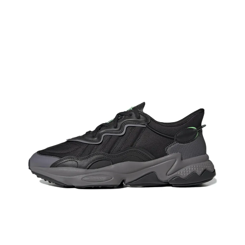 Adidas Originals Ozweego Slip-resistant Abrasion-resistant Low Top Casual Men's Charcoal Black Adidas Originals Ozweego Противоскользящий Устойчивый к истиранию Низкий Топ Повседневный Мужской Угольный Черный