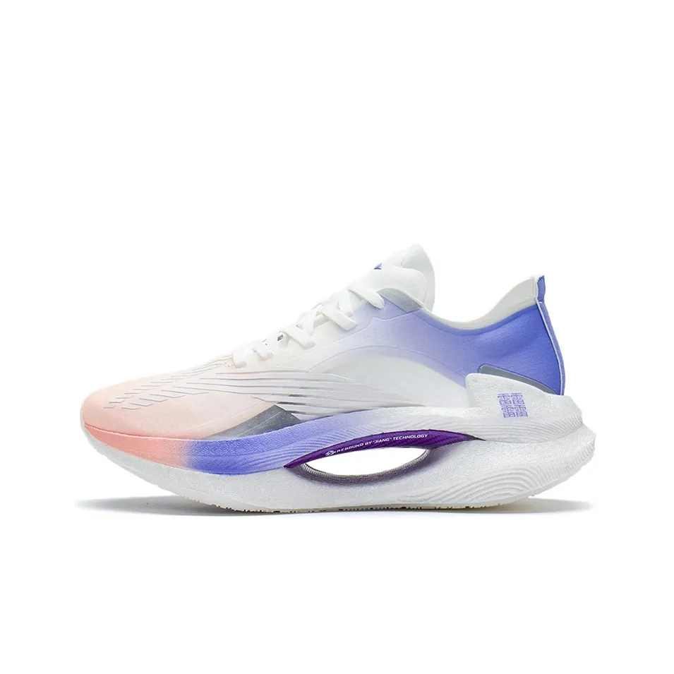 LINING Shadow 1.0 Running Shoes Women's Low Top Neon Soft Orange/Neon Hydrangea Blue Purple