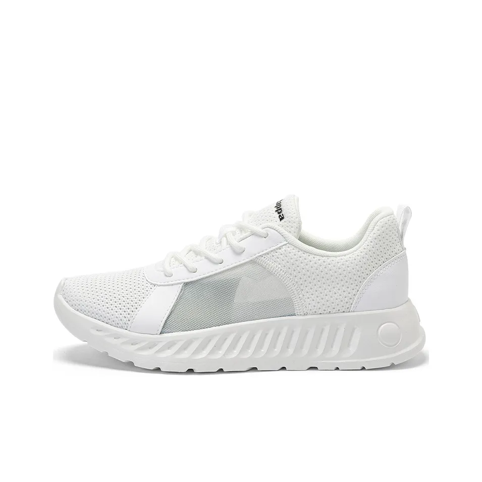 Kappa Breathable Wear-Resistant Cushioning Lightweight Low-Top Casual Running Shoes Unisex White Gray