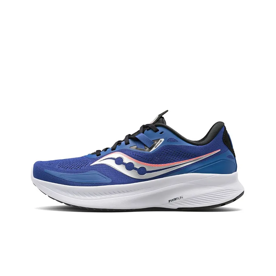 Saucony Guide 15 Cushioning, Slip Resistant, Abrasion Resistant, Support, Lightweight Low Top Running Shoes Men's Blue