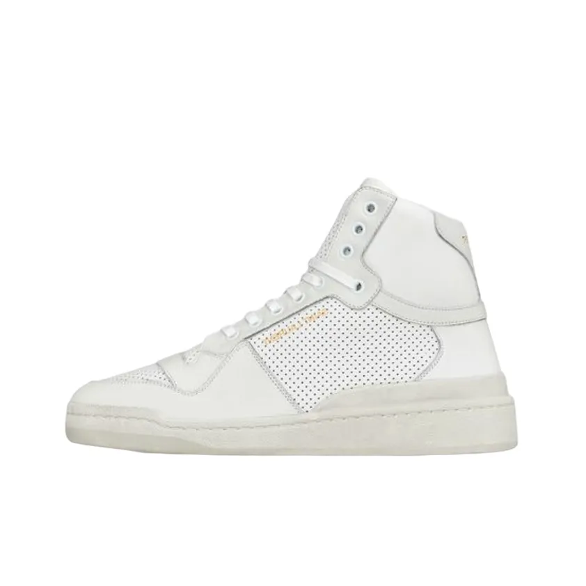 SAINT LAURENT SL24 Mid Top Lace Up Sneakers