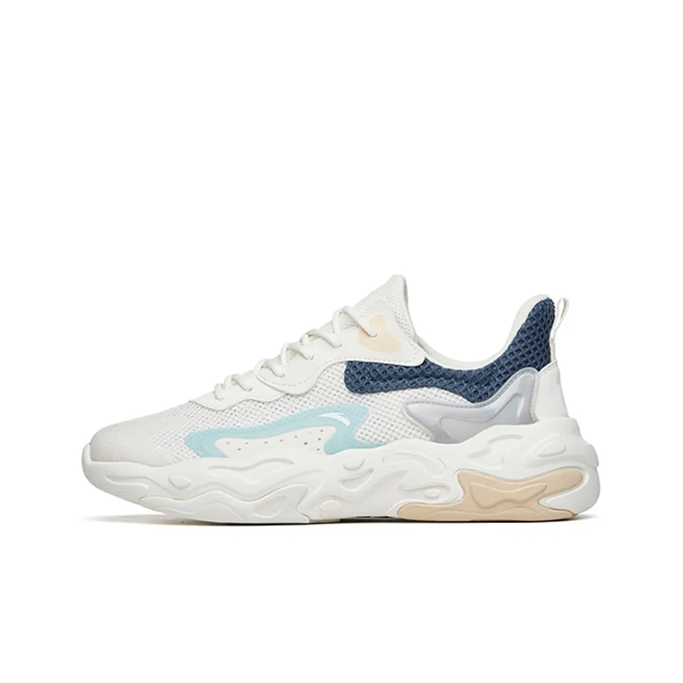 ANTA Butterfly Metamorphosis Дышащий Низкий Топ Спортивная Повседневная Обувь Мужская Синий Белый Серебряный