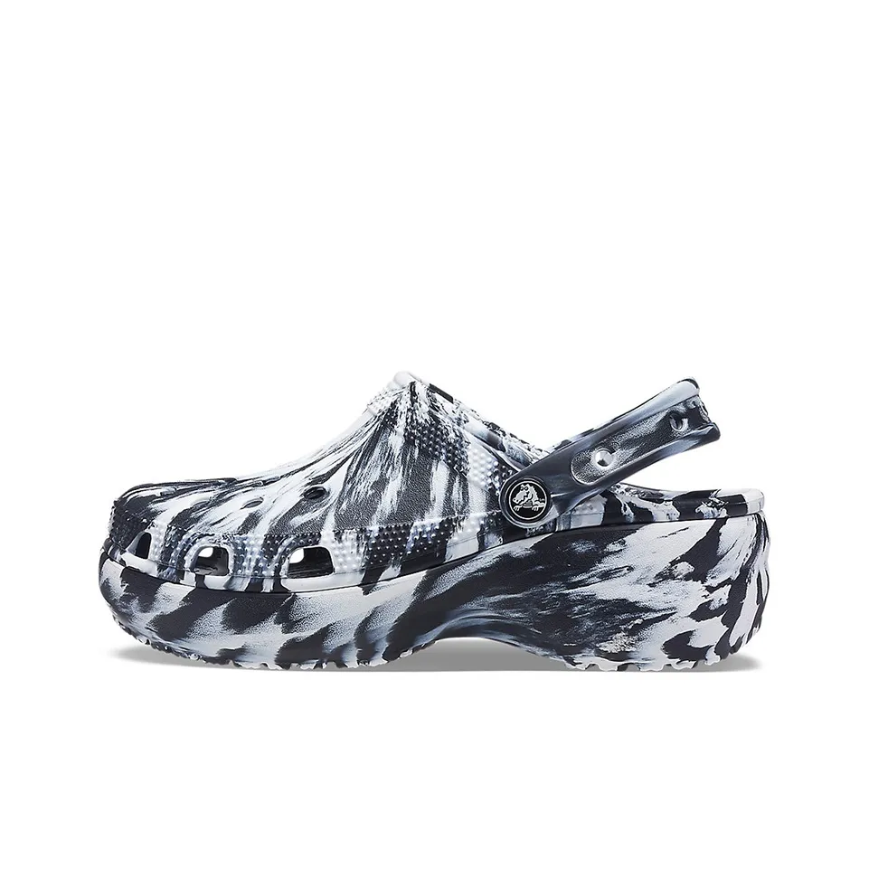Crocs Classic Platform Marbled Clog 'Black White' Women's