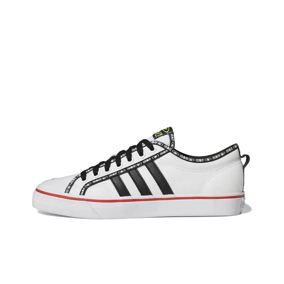 Adidas Originals NIZZA Slip-on Устойчивые к истиранию Низкие Скейтборд Кроссовки Унисекс Белый Черный