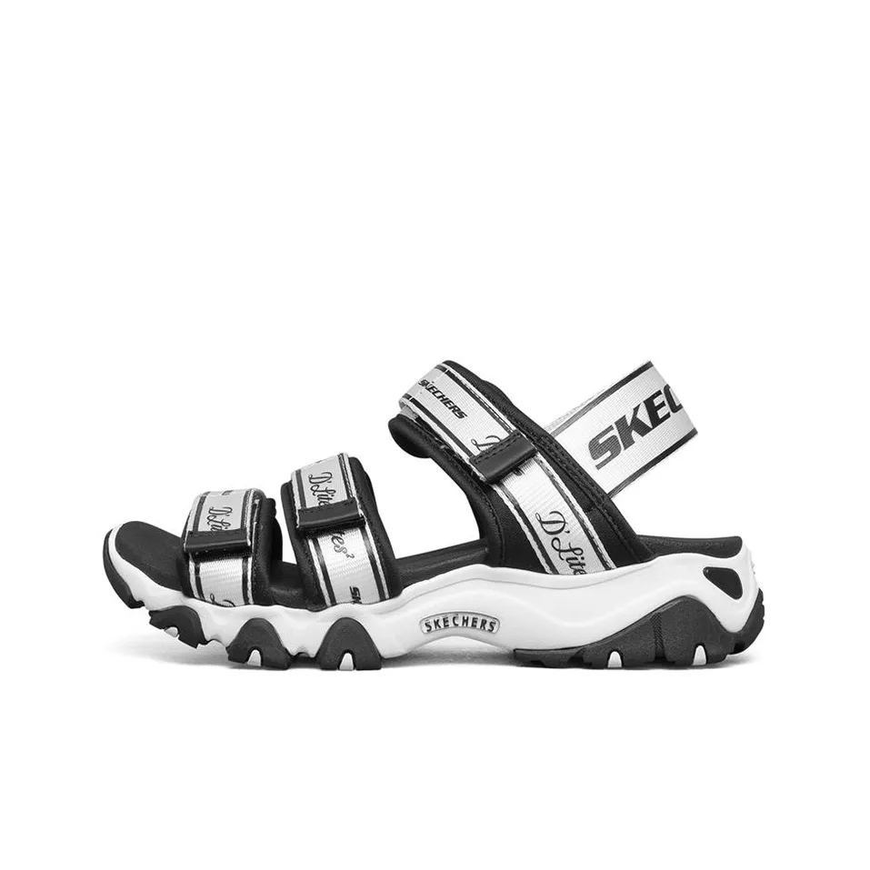 Skechers D'LITES 2,0 Пляжные сандалии Женские Черный Белый