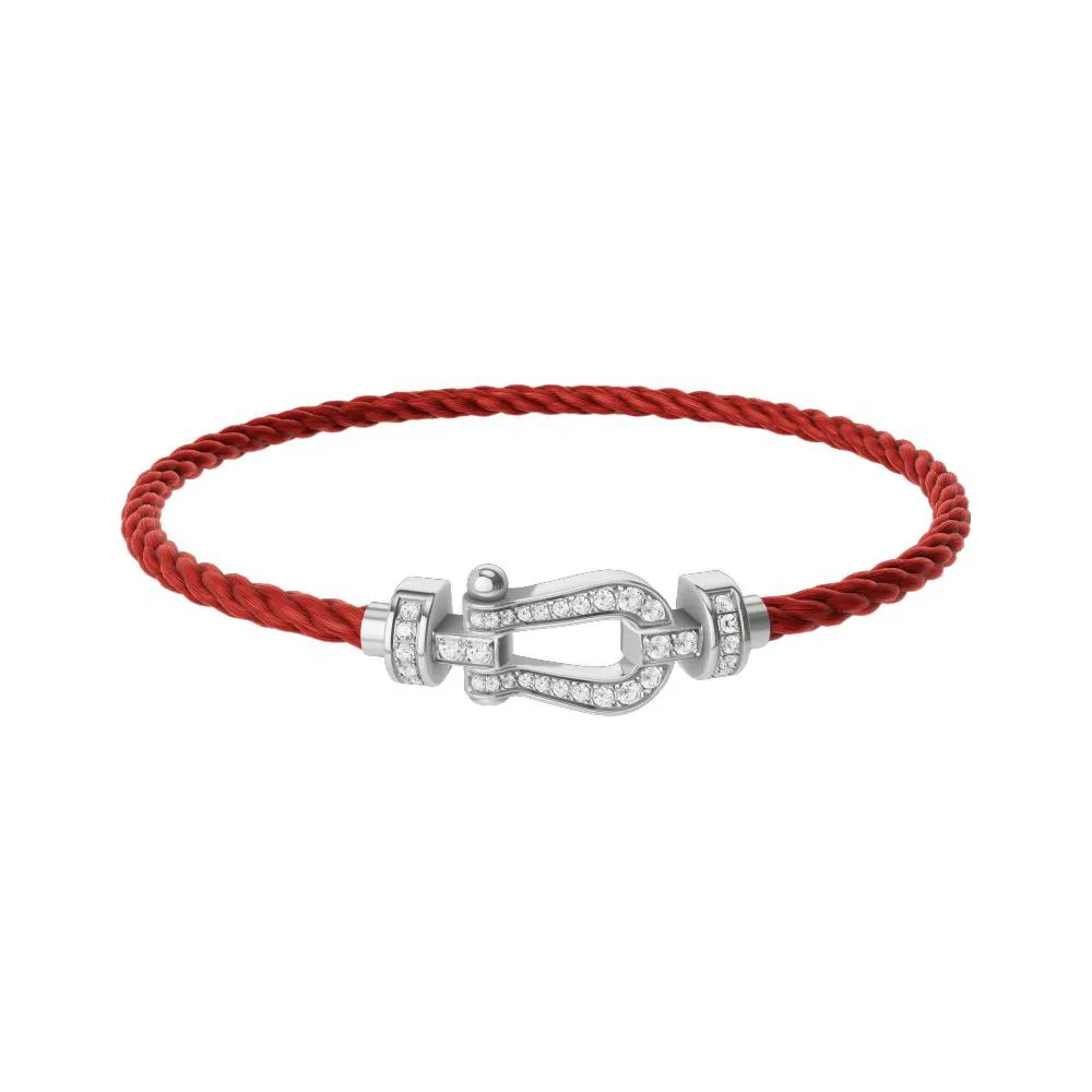 FRED Force 10 Collection 18K White Gold And Diamond Bracelets Women's Red