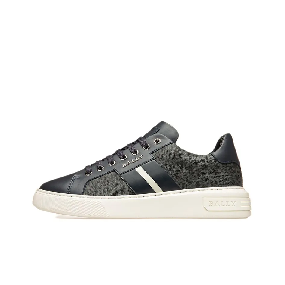BALLY Low-Top Stylish Skateboarding Shoes Men's Gray Blue