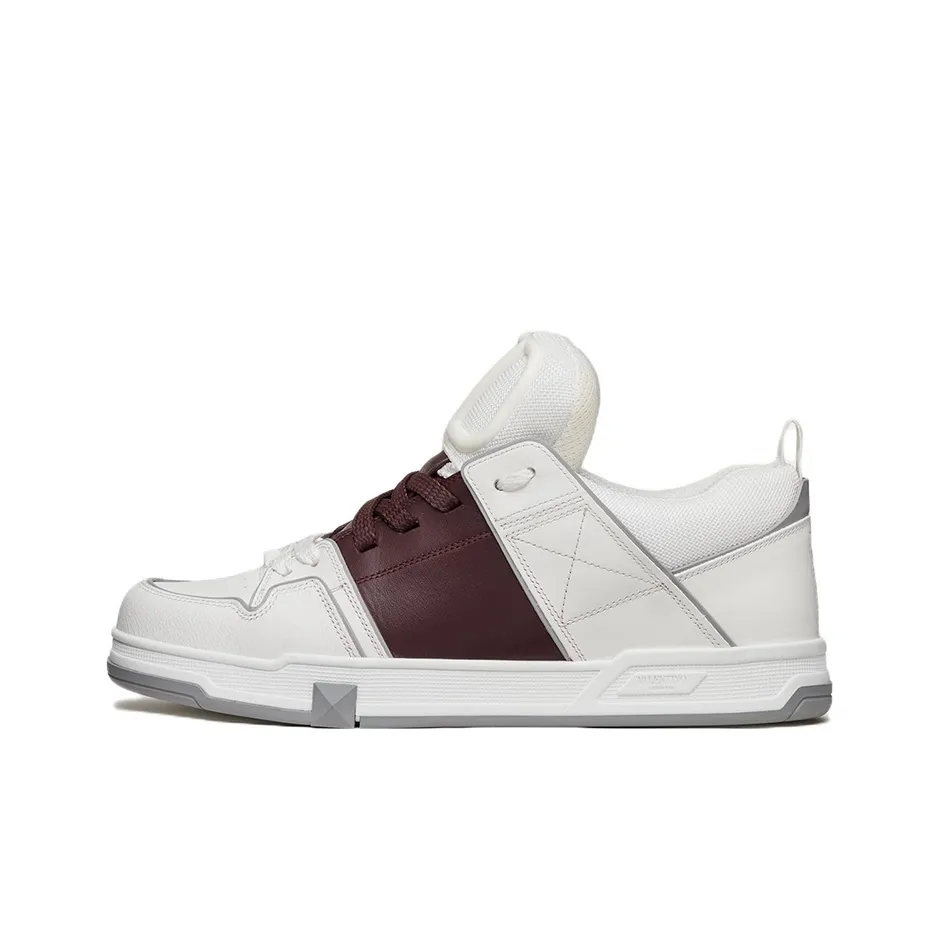 Valentino Open Skate Low Top Stylish Skateboarding Shoes Men's White Red