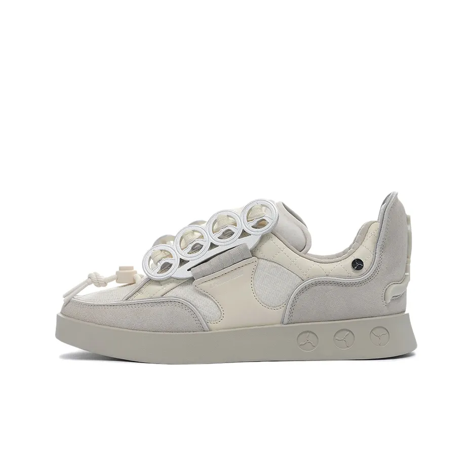 LI NING 1990 Heavy Pupils Low Top Skateboard Shoes Men's Yellow Gray