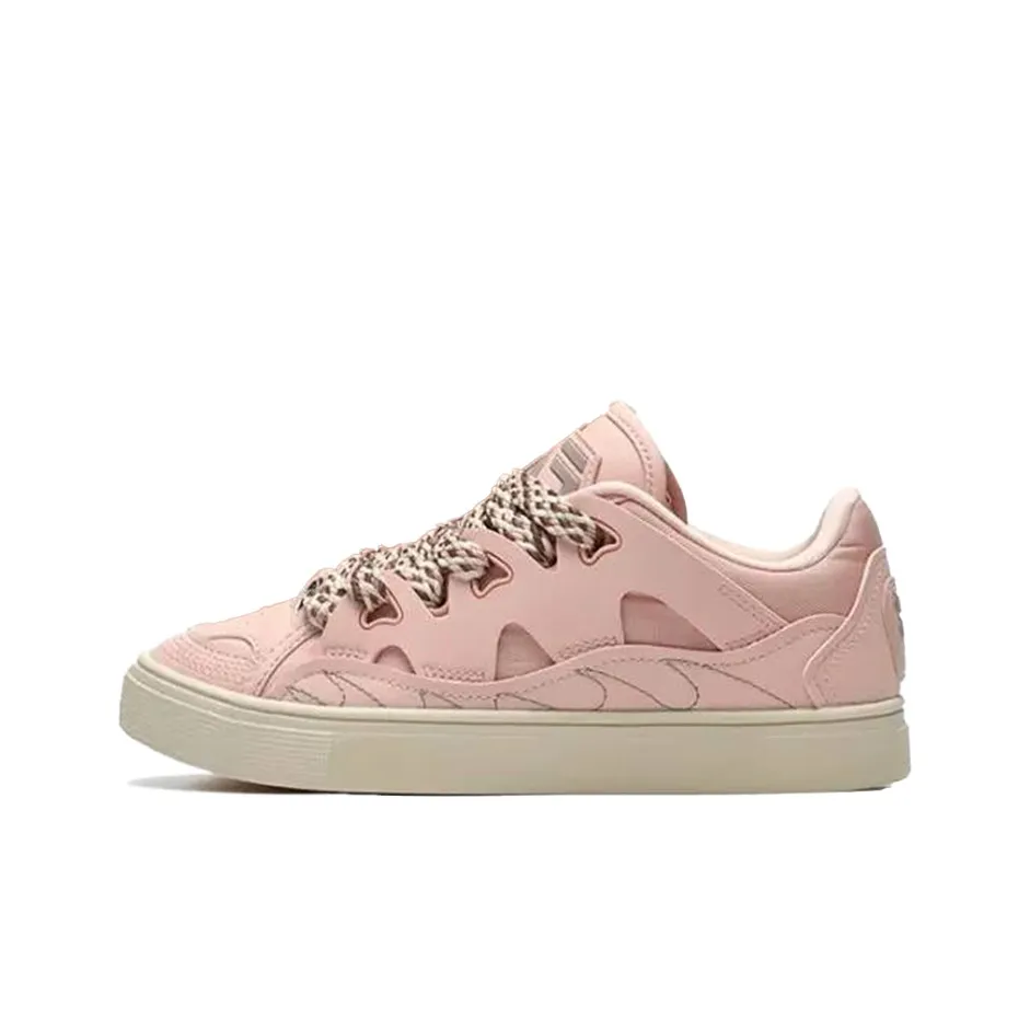 FILA FUSION Casper Durable Lightweight And Breathable Low-Top Skateboard Shoes Women's Gray Oil Pink