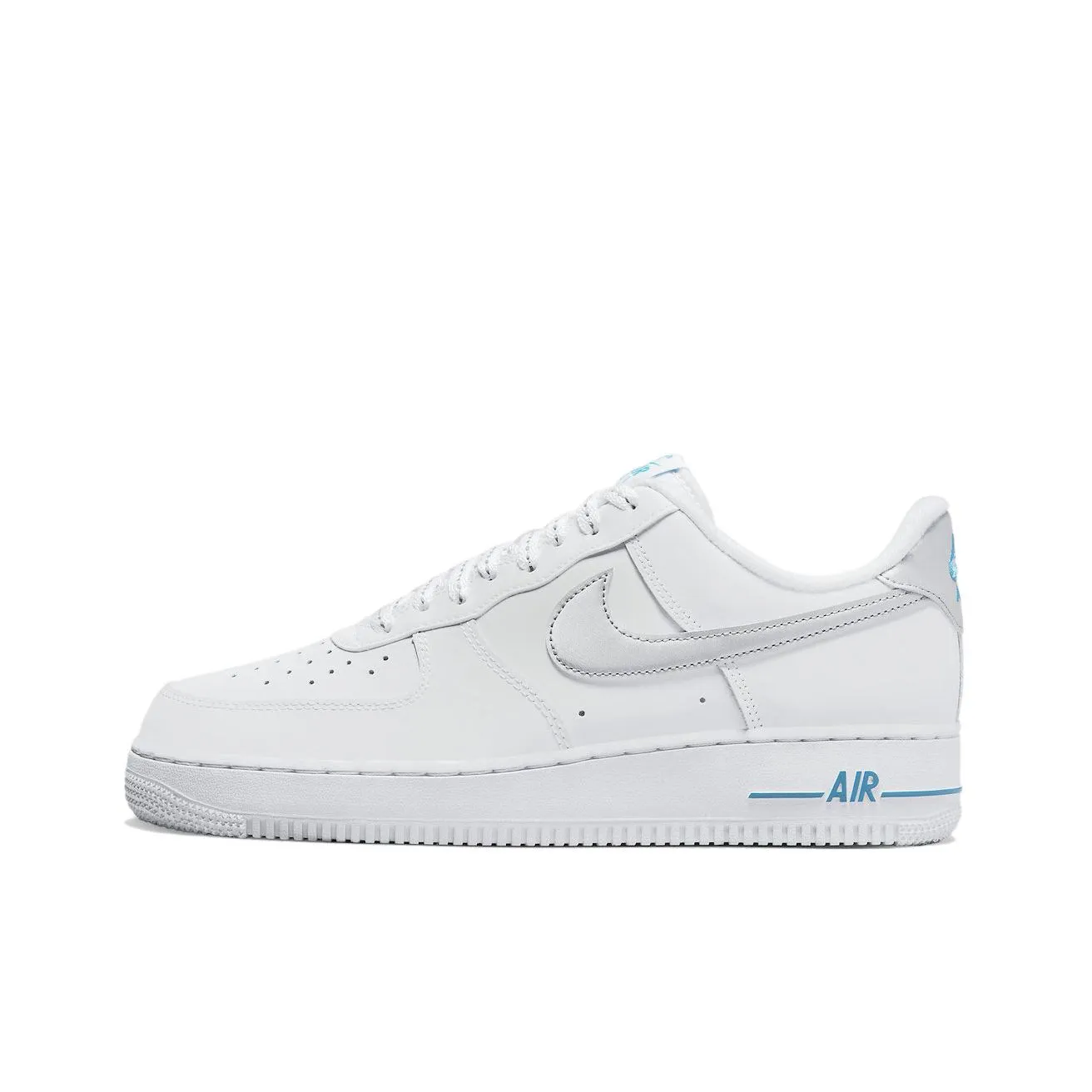 Nike Air FORCE 1 Износостойкий и Легкий Низкий Топ Скейтборд Кроссовки Мужские Белый Синий