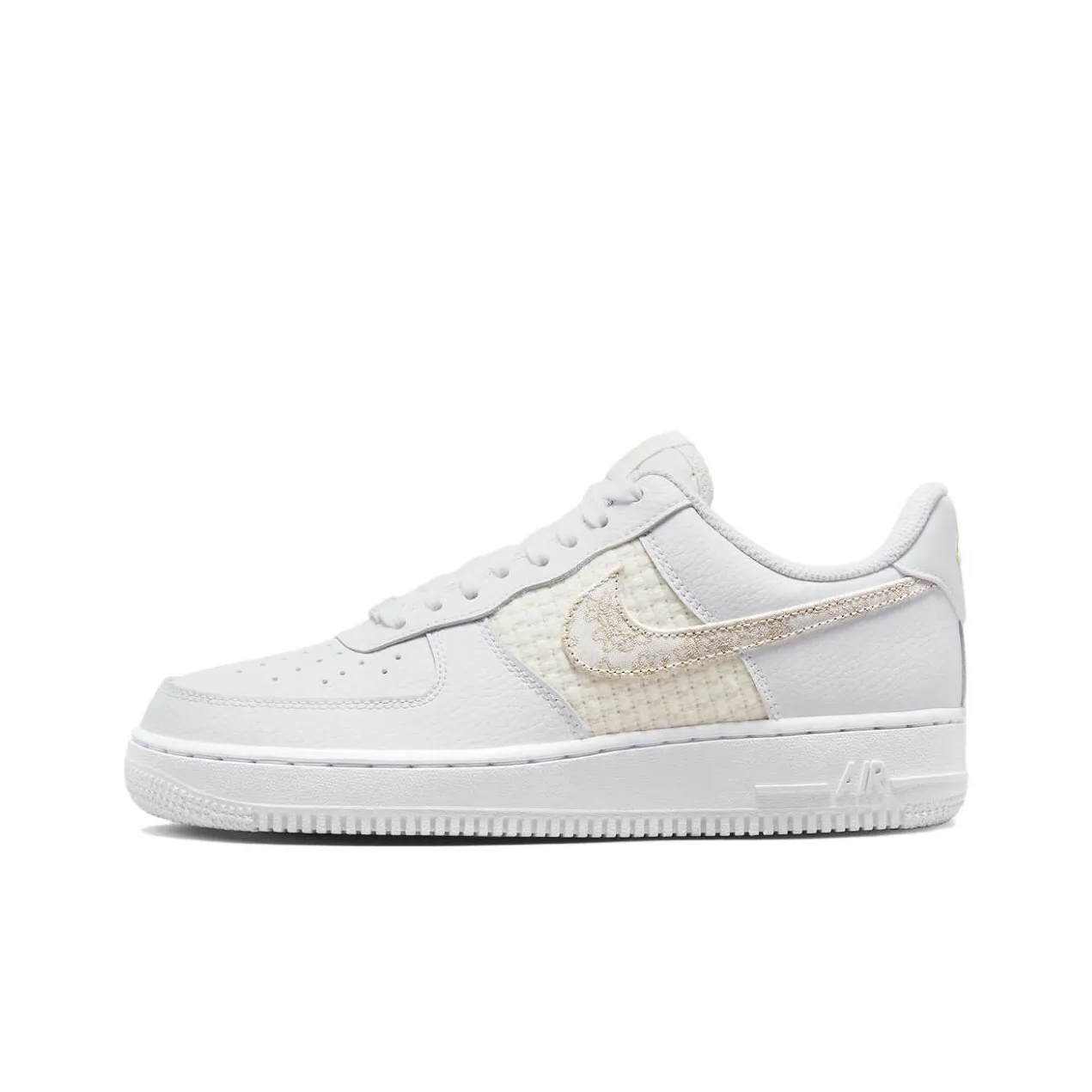 Nike Air FORCE 1 Slip-on Устойчивый к истиранию Низкий Топ Скейтбординг Кроссовки Женские Белый Золотой