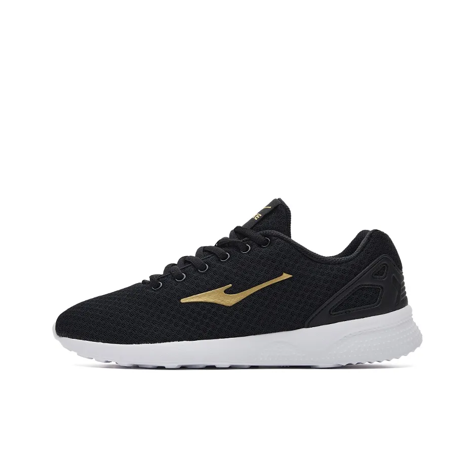 Erke Durable Breathable Low Top Sports Casual Shoes Men's Black Gold