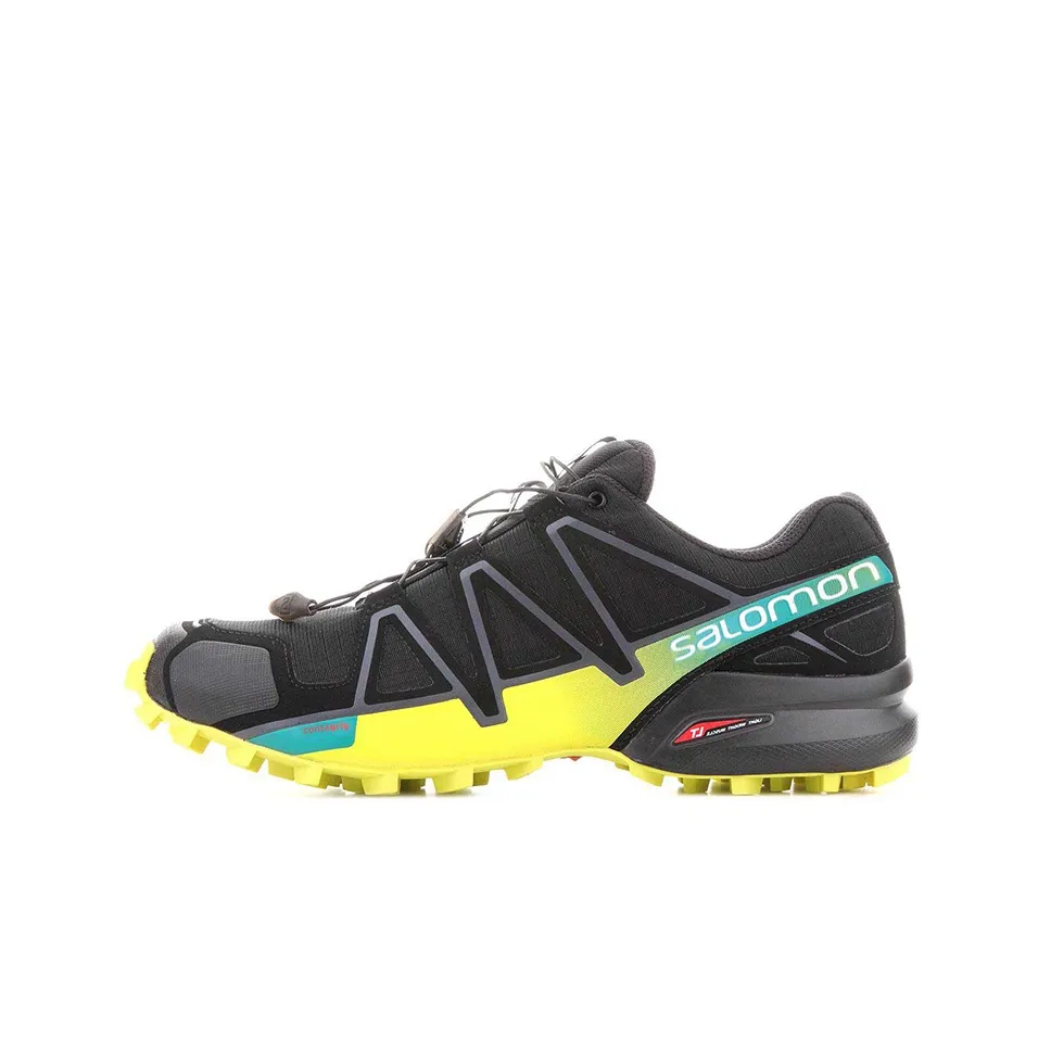 SALOMON Speedcross 4 Abrasion Resistant Low Top Hiking Shoes Men's Black Yellow