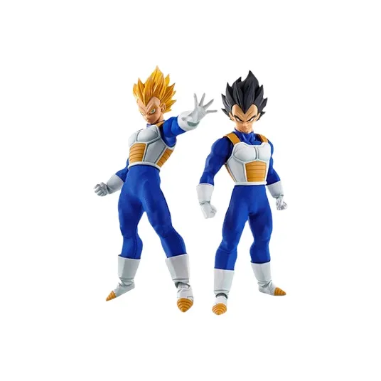 BANDAI Vegeta Bandai Imagination Works Dragon Ball Z Black Hair With Replaceable Yellow Hair Action Figures 17cm
