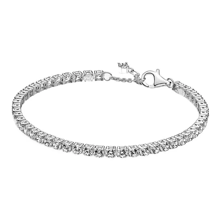 Pandora Women's Sparkling Tennis Bracelet Silver