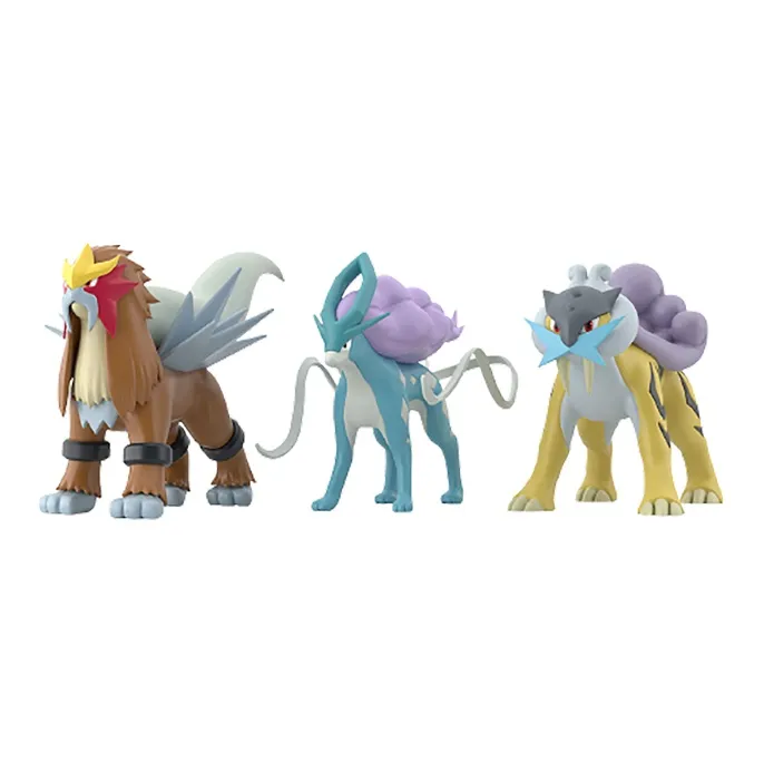 BANDAI Pokémon Character Collection Pokémon Scale World, City Area, Raijin, Entei, Water King Scale Figures