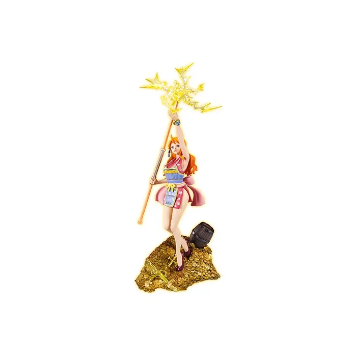BANDAI Figuarts Zero One Piece Nami Wt100 Commemorative Eiichiro Oda Illustration Daikaizoku Hyakkei Figure Pink