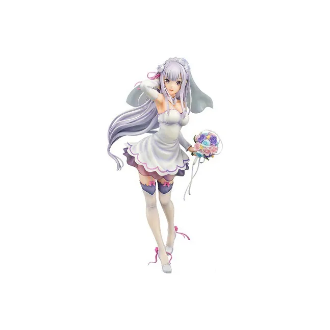 Phat！ Emilia Phat! Zero − Starting Life In Another World, Emilia, Wedding Dress Ver., With Base, 25cm Scale Figures
