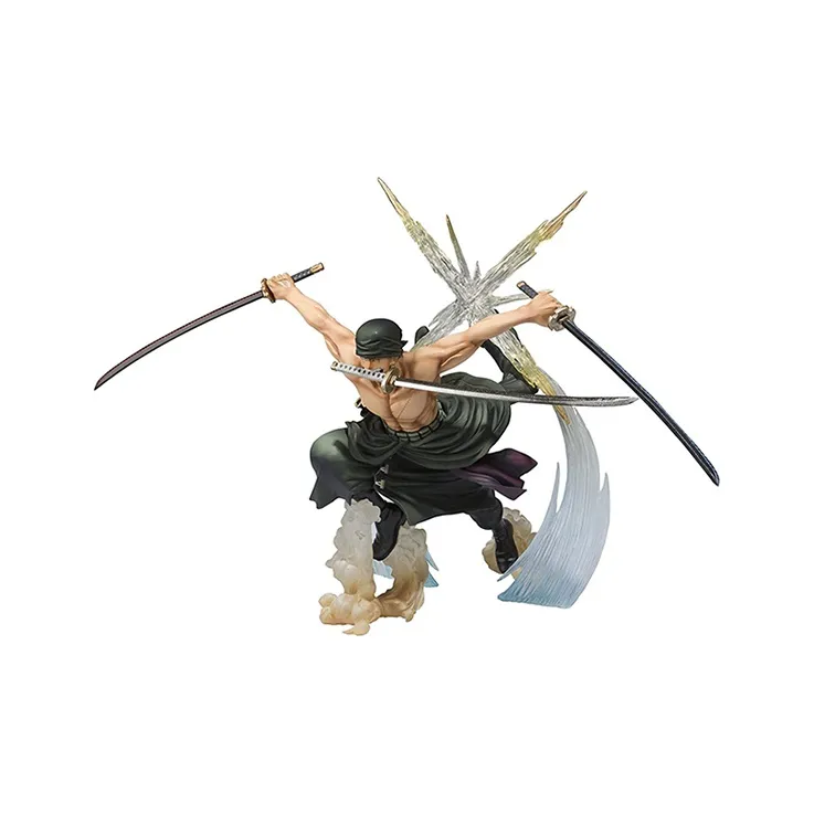 BANDAI Roronoa Zoro One Piece Zoro Hellish Demon Slash Scale Figures 17cm