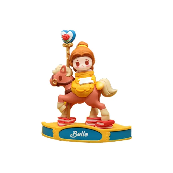 52TOYS X Disney Characters Принцесса Коллекция вращающегося деревянного коня Слепые коробки Один Mystery Коробка Целая коробка 8 шт