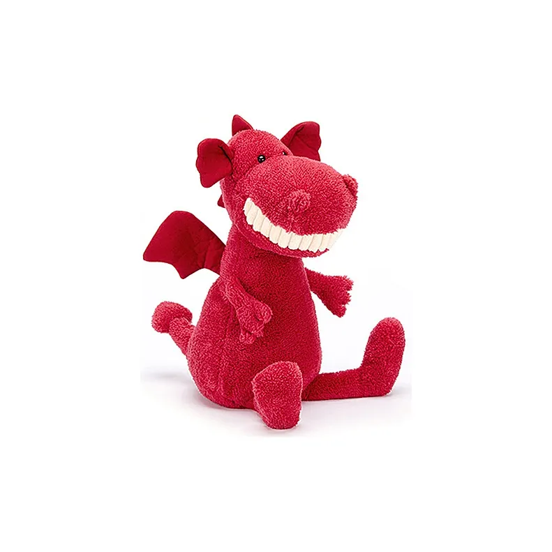 JELLYCAT Smile Big Teeth Collection Животные Злыбающий Динозавр Красный Куклы Плюшевая кукла 36 см Высота